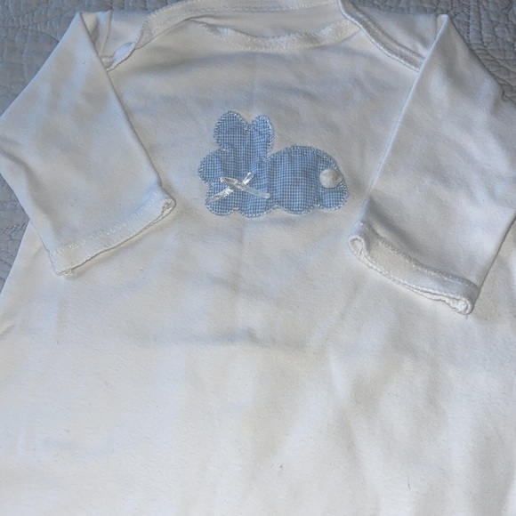 Bunny Blue gingham Appliqué and Embroidery Sleepsack 0-3 months Day gown - Picture 7 of 7